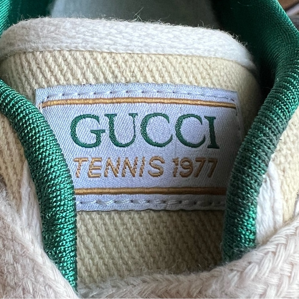 Gucci 1977 Tennis Canvas Low-Top Green/Red Web Sneakers Gucci 8 (US8.5) - Picture 5 of 17